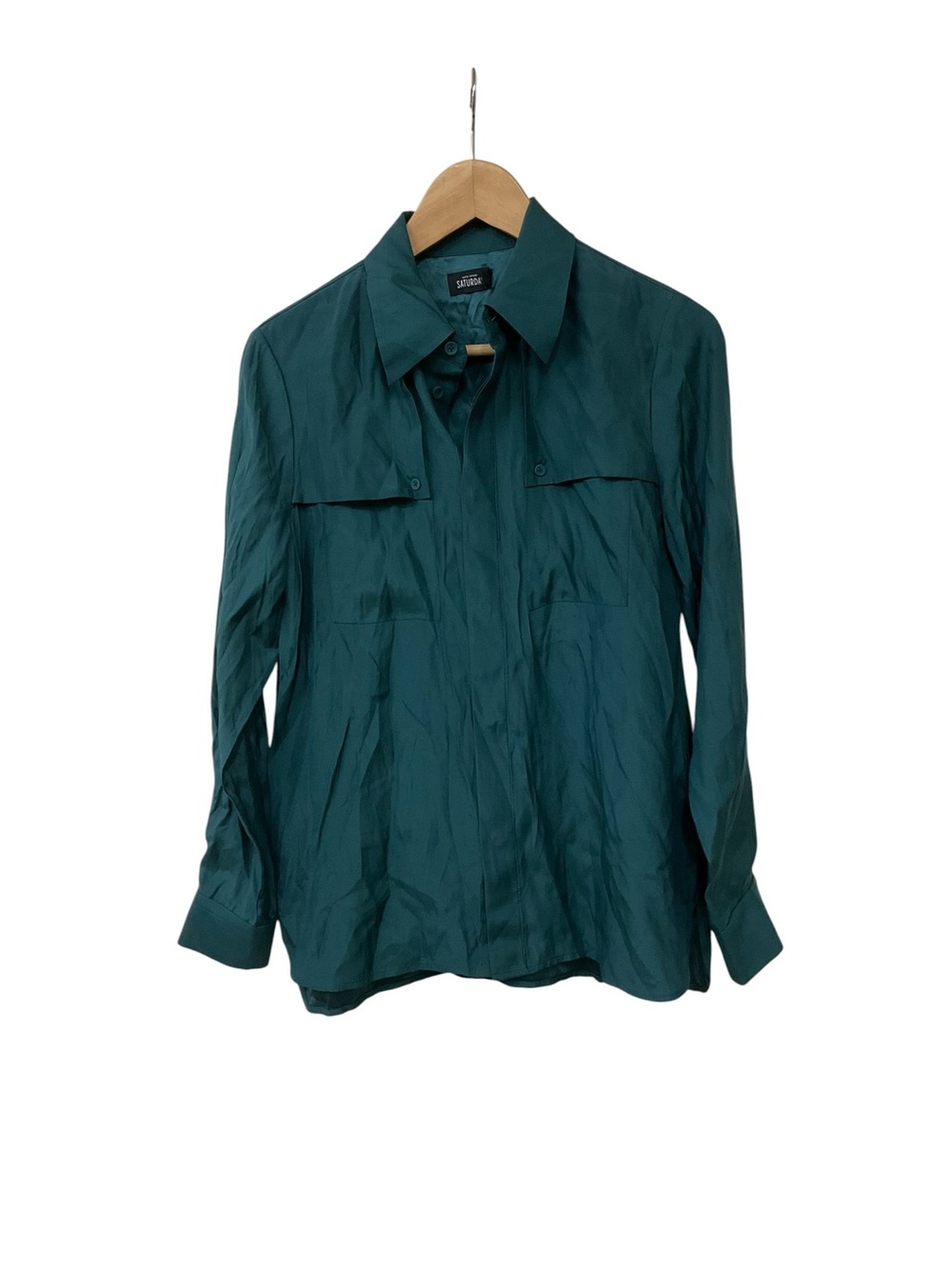 Kate Spade Saturday Green Long Sleeve Top Blouse 2